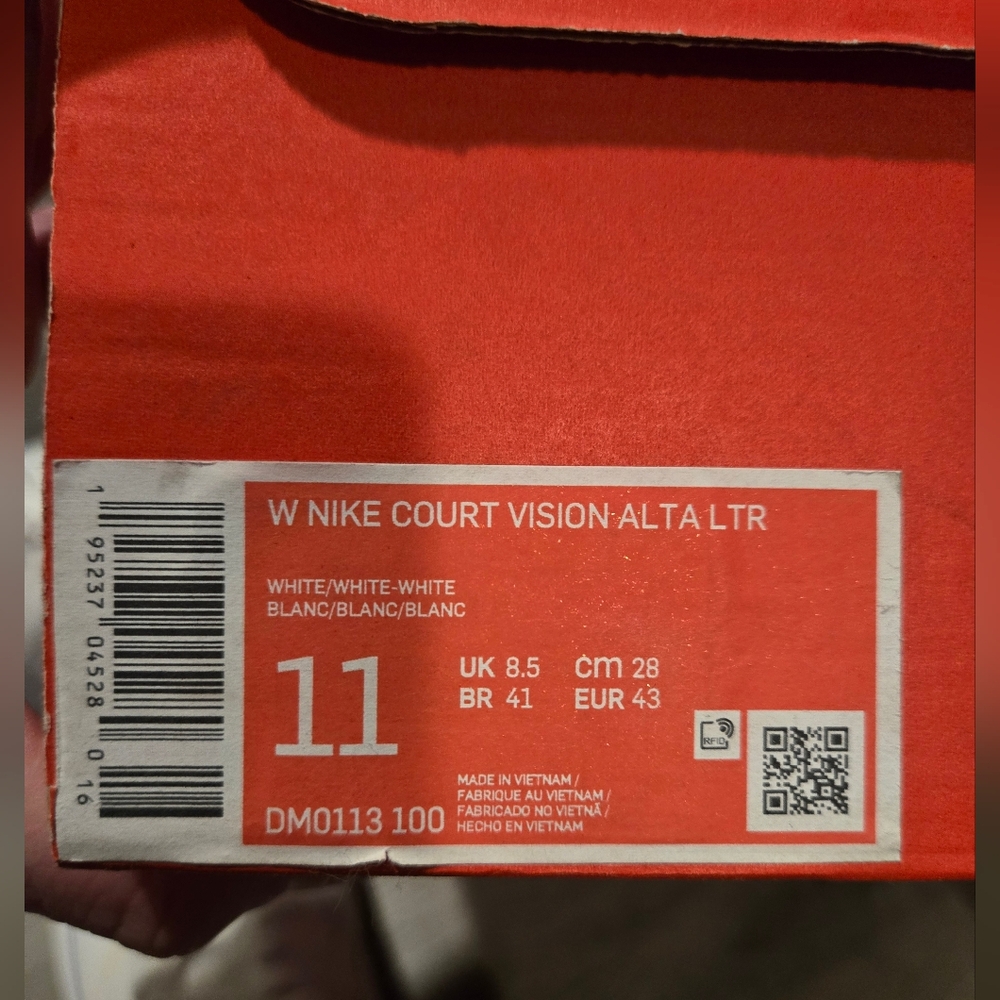 Nike Alta LTR Triple White DM0113-100 Women's Size 11 New In Box - Picture 2 of 11